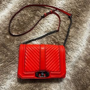 Rebecca Minkoff Chevron Quilted Small Love Crossbody bag. Excellent Condition